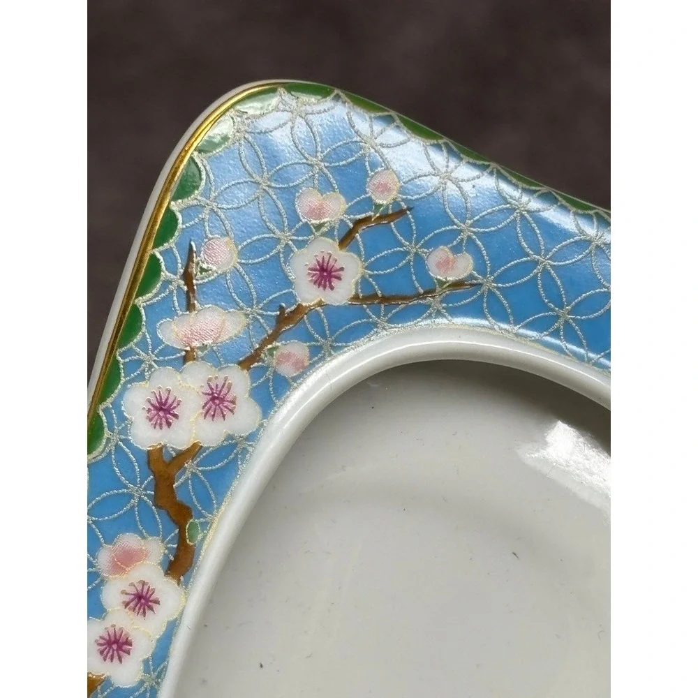 Vtg Takahashi San Francisco Cloisonne Picture Frame Blue Floral Bird Japan 1981